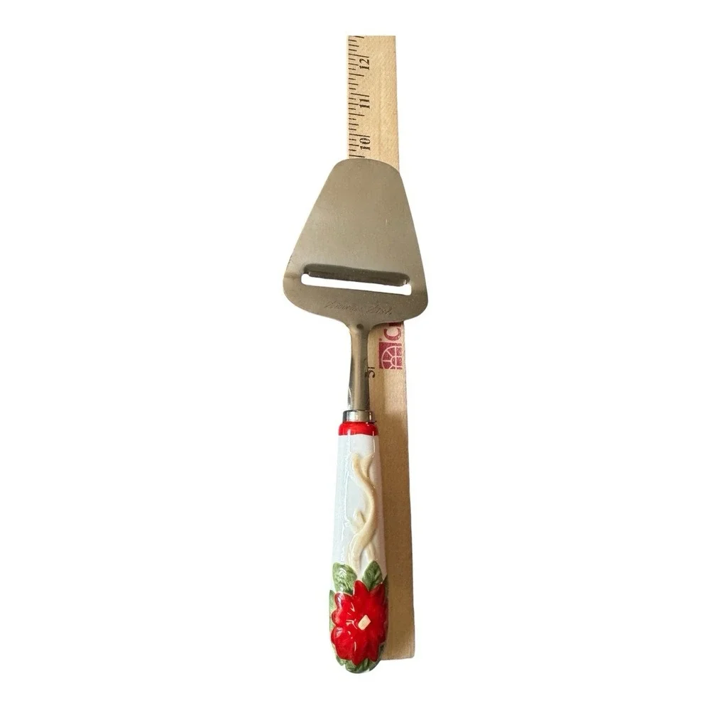 Vintage 1992 International Silver Co Poinsettia Slicer Christmas Holiday Boxed